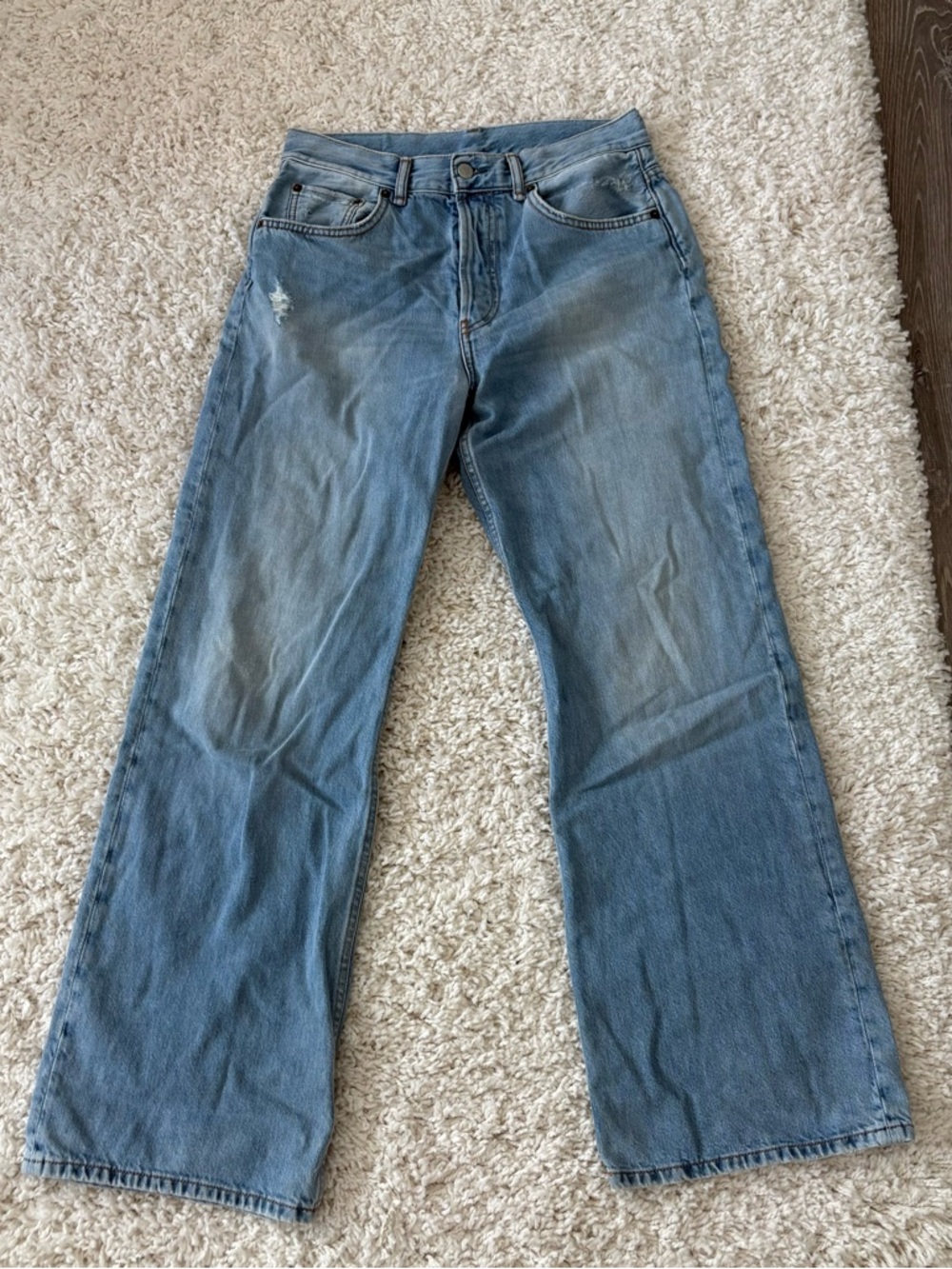 Acne Light Blue Wide Leg Flare Jeans 28